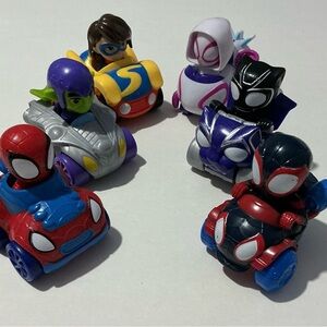 Marvel Superhero Mini Car Collection - Red, Blue, Silver